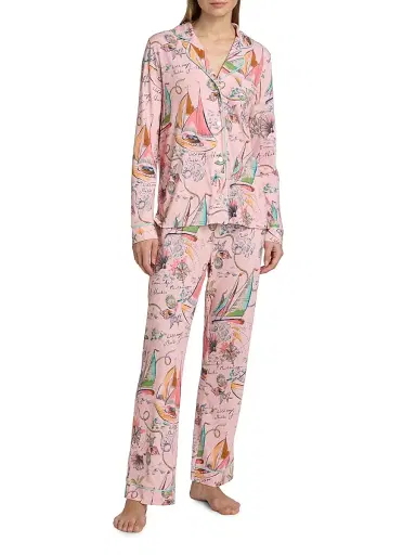 Johnny Was Women's The Carly Printed Cotton-Modal Pajamas - Delphina - Size Large | Thumbnail 2 Johnny Was Women's The Carly Printed Cotton-Modal Pajamas - Delphina - Size Large | Thumbnail 2