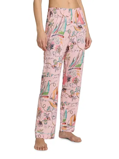 Johnny Was Women's The Carly Printed Cotton-Modal Pajamas - Delphina - Size Large | Thumbnail 4 Johnny Was Women's The Carly Printed Cotton-Modal Pajamas - Delphina - Size Large | Thumbnail 4