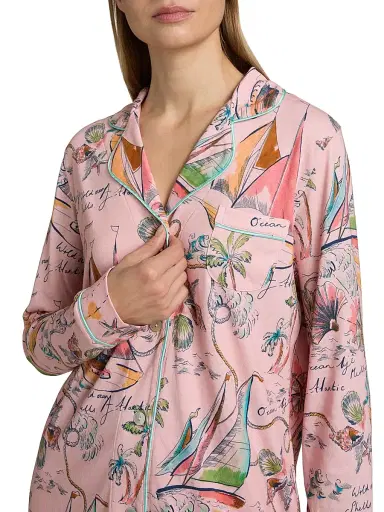 Johnny Was Women's The Carly Printed Cotton-Modal Pajamas - Delphina - Size Large | Thumbnail 6 Johnny Was Women's The Carly Printed Cotton-Modal Pajamas - Delphina - Size Large | Thumbnail 6
