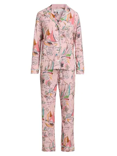 Johnny Was Women's The Carly Printed Cotton-Modal Pajamas - Delphina - Size Large | Thumbnail 1 Johnny Was Women's The Carly Printed Cotton-Modal Pajamas - Delphina - Size Large | Thumbnail 1