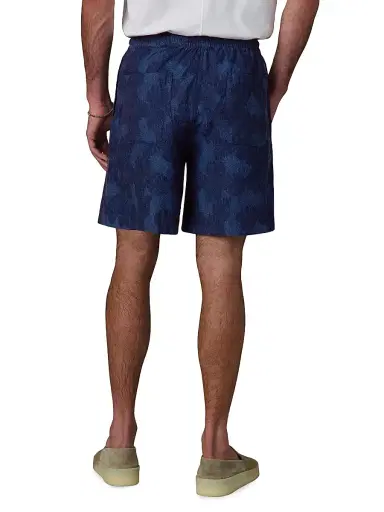 Joe's Jeans Men's Cabana Floral Cotton-Linen Drawstring Shorts - Dark Indigo | Thumbnail 5