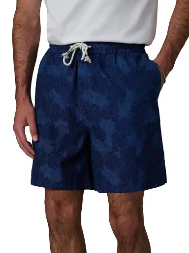 Joe's Jeans Men's Cabana Floral Cotton-Linen Drawstring Shorts - Dark Indigo | Thumbnail 6