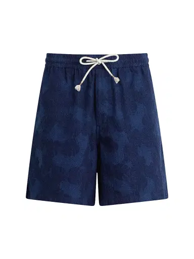 Joe's Jeans Men's Cabana Floral Cotton-Linen Drawstring Shorts - Dark Indigo | Thumbnail 1