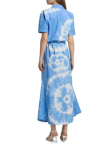 Elisamama Women's Toki Tie-Dye Midi-Shirtdress - Light Blue Tie Dye - Size XL | Thumbnail 5