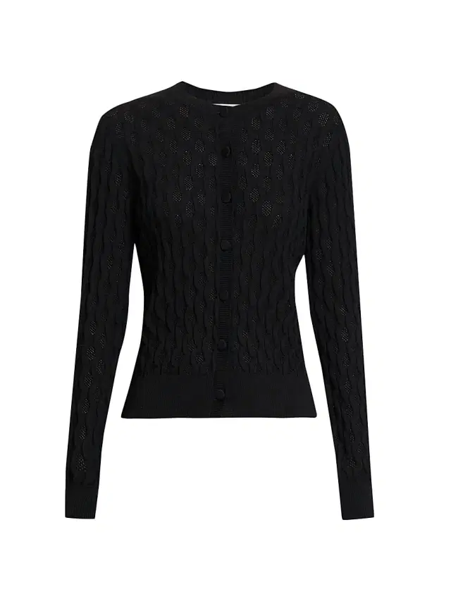 Dries Van Noten Women's Merino Wool Lace Cardigan - Black