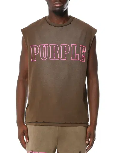 Purple Brand Men's Logo Textured Jersey Tank - Black | Thumbnail 1