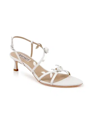 BADGLEY MISCHKA Women's Orland 50MM Floral Sandals - White Leather - Size 9 | Thumbnail 2