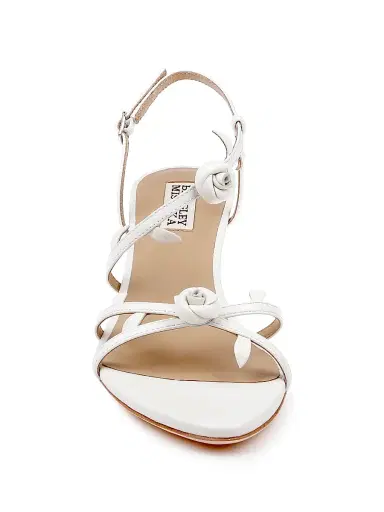 BADGLEY MISCHKA Women's Orland 50MM Floral Sandals - White Leather - Size 9 | Thumbnail 5