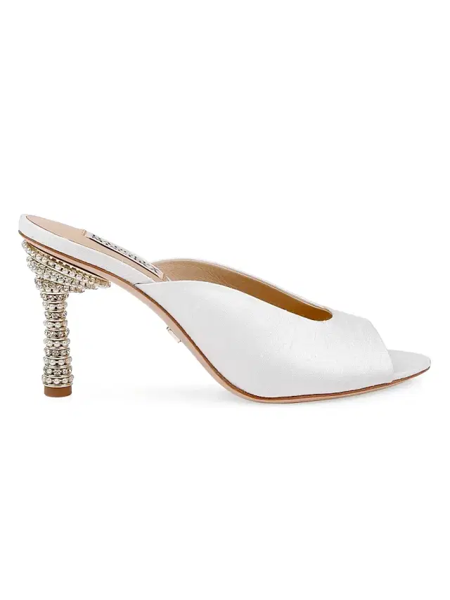 Badgley Mischka Women's Oakdale 5MM Embellished Heel Silk Sandals -  Silk