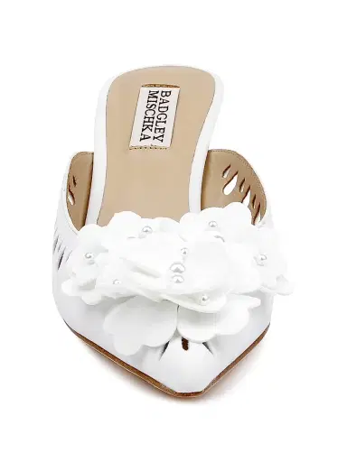 BADGLEY MISCHKA Women's Oriana 65MM Laser Cut Mules - White - Size 11 | Thumbnail 5 BADGLEY MISCHKA Women's Oriana 65MM Laser Cut Mules - White - Size 11 | Thumbnail 5