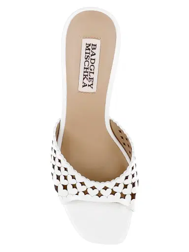 BADGLEY MISCHKA Women's Omni 85MM Patent Leather Sandals - White Patent - Size 11 | Thumbnail 4 BADGLEY MISCHKA Women's Omni 85MM Patent Leather Sandals - White Patent - Size 11 | Thumbnail 4