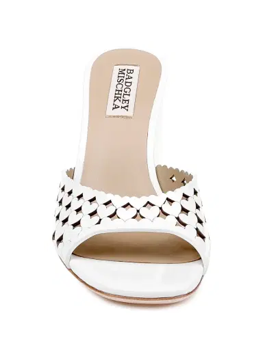 BADGLEY MISCHKA Women's Omni 85MM Patent Leather Sandals - White Patent - Size 11 | Thumbnail 5 BADGLEY MISCHKA Women's Omni 85MM Patent Leather Sandals - White Patent - Size 11 | Thumbnail 5