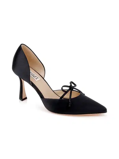 BADGLEY MISCHKA Women's Olympic 80MM Satin Pumps - Black Satin - Size 11 | Thumbnail 2 BADGLEY MISCHKA Women's Olympic 80MM Satin Pumps - Black Satin - Size 11 | Thumbnail 2