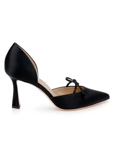 BADGLEY MISCHKA Women's Olympic 80MM Satin Pumps - Black Satin - Size 11 | Thumbnail 1 BADGLEY MISCHKA Women's Olympic 80MM Satin Pumps - Black Satin - Size 11 | Thumbnail 1