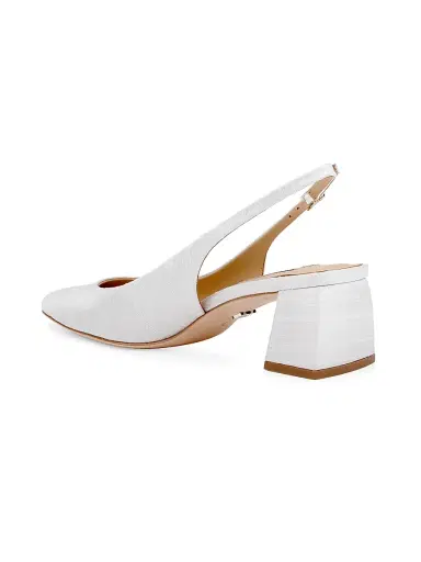 BADGLEY MISCHKA Women's Oaklee 50MM Silk Slingback Pumps - Ivory Silk - Size 11 | Thumbnail 3