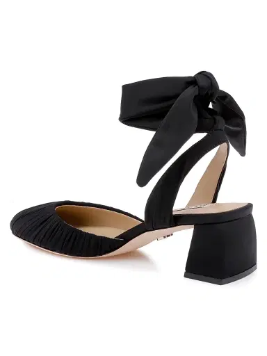 BADGLEY MISCHKA Women's Ofelia 50MM Pumps - Black Fabric - Size 9 | Thumbnail 3