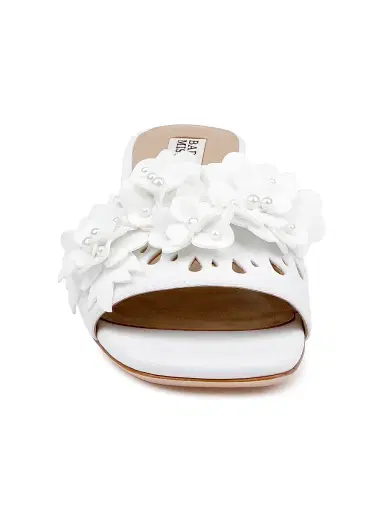 BADGLEY MISCHKA Women's Oralia 40MM Floral Sandals - White - Size 11 | Thumbnail 5