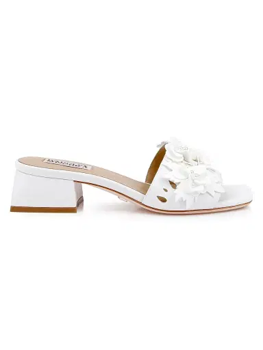 BADGLEY MISCHKA Women's Oralia 40MM Floral Sandals - White - Size 11 | Thumbnail 1