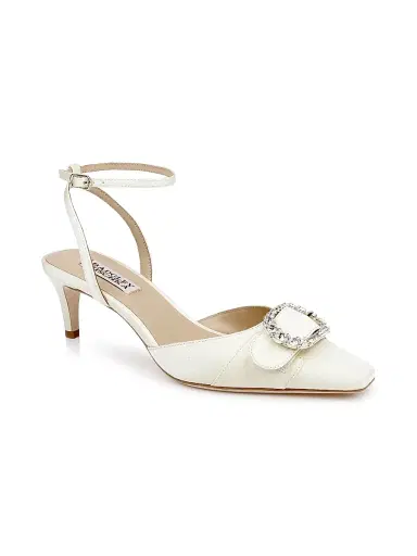 BADGLEY MISCHKA Women's Odesza 50MM Crepe Pumps - Yellow - Size 9.5 | Thumbnail 2 BADGLEY MISCHKA Women's Odesza 50MM Crepe Pumps - Yellow - Size 9.5 | Thumbnail 2