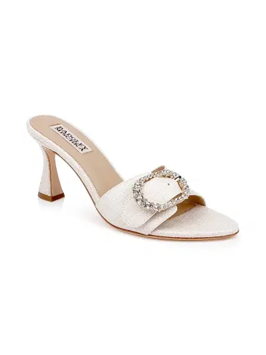 BADGLEY MISCHKA Women's Odetta 75MM Embellished Slip-On Sandals - Chalk - Size 11 | Thumbnail 2 BADGLEY MISCHKA Women's Odetta 75MM Embellished Slip-On Sandals - Chalk - Size 11 | Thumbnail 2
