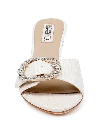 BADGLEY MISCHKA Women's Odetta 75MM Embellished Slip-On Sandals - Chalk - Size 11 | Thumbnail 5 BADGLEY MISCHKA Women's Odetta 75MM Embellished Slip-On Sandals - Chalk - Size 11 | Thumbnail 5