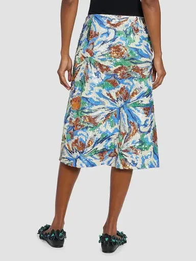 Rabanne Women's Sequined Abstract Floral Midi-Skirt - Abstract Flowers Blue Or - Size 10 | Thumbnail 5