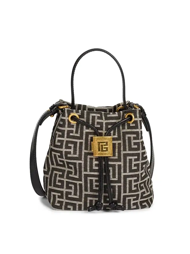 Women's Pulse Monogram Jacquard Bucket Bag - Ivoire Noir