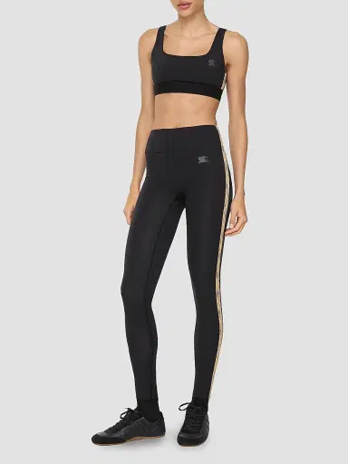 Burberry Women's Alana Stretch Nylon Check Trim Bra Top - Black - Size XXL | Thumbnail 2