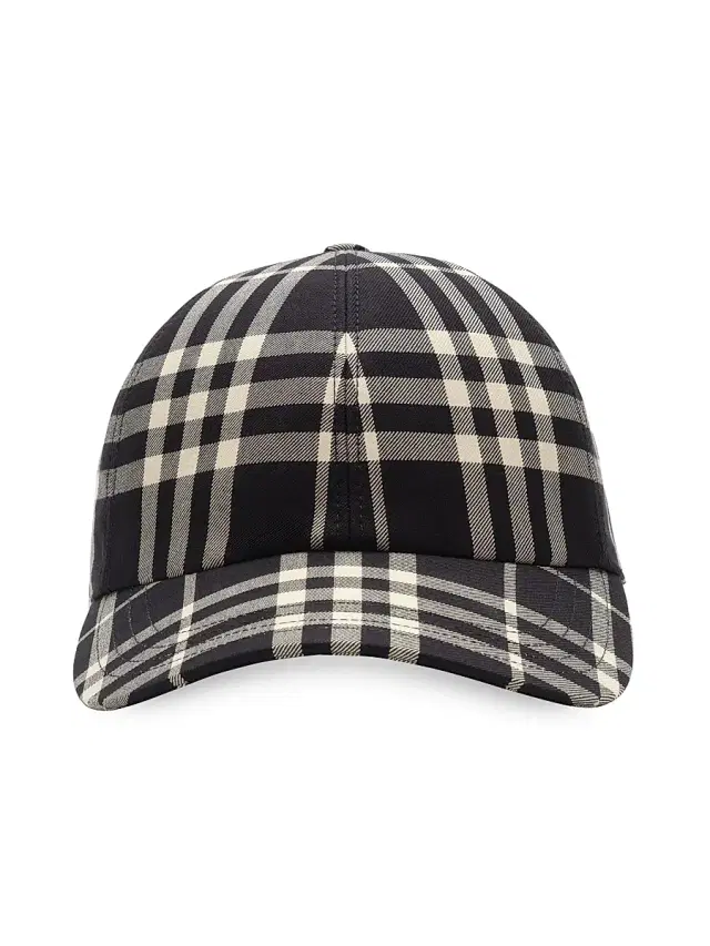 Burberry Men's Checked Cotton Baseball Cap - Black Calico