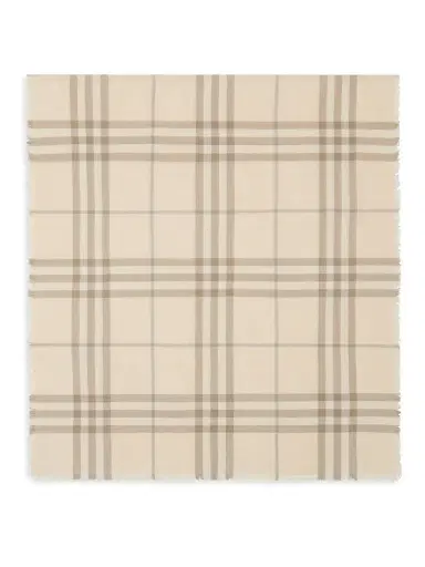 Burberry Women's Check Wool-Silk Scarf - Sesame Beige Check | Thumbnail 2