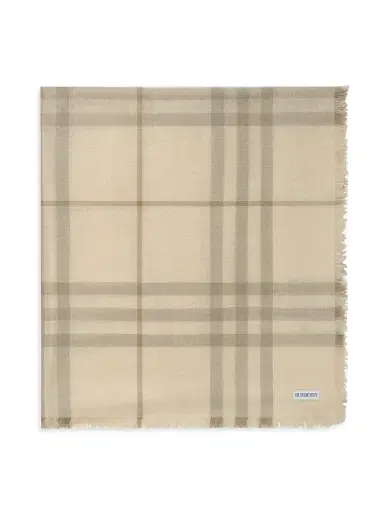 Burberry Women's Check Wool-Silk Scarf - Sesame Beige Check | Thumbnail 1