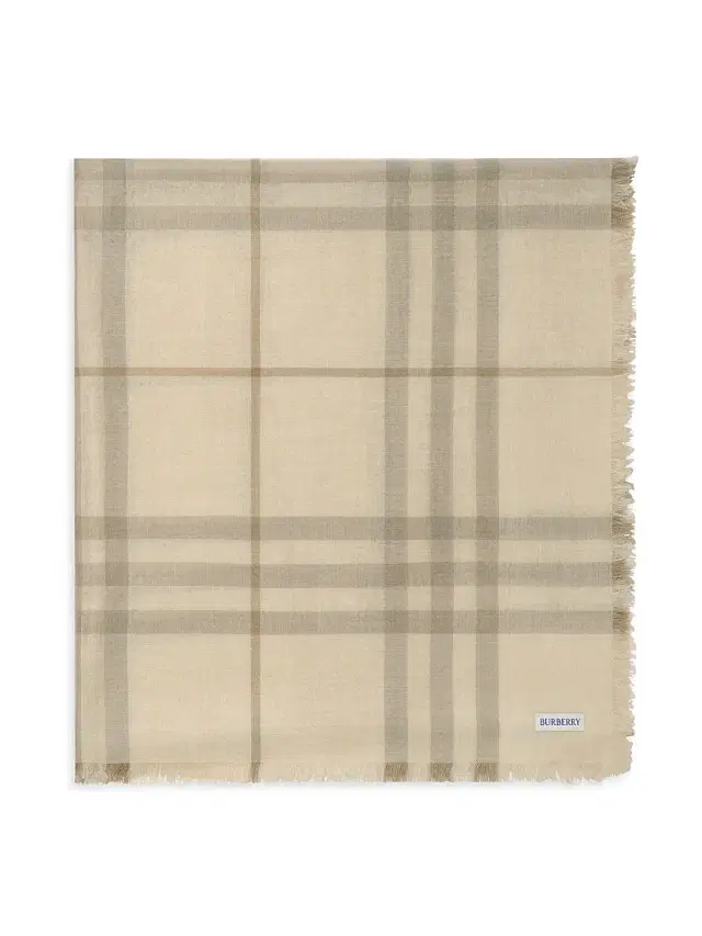 Burberry Women's Check Wool-Silk Scarf - Sesame Beige Check