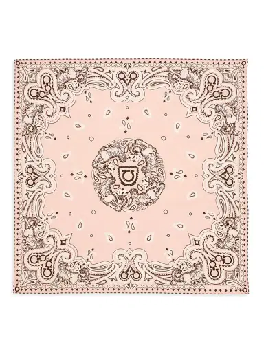 FERRAGAMO Women's Arabesque Cotton-Silk Bandana - Rosa | Thumbnail 1 FERRAGAMO Women's Arabesque Cotton-Silk Bandana - Rosa | Thumbnail 1
