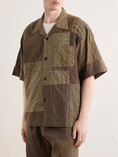 Kardo Rohit Bandhani Convertible-Collar Patchwork Embroidered Cotton Shirt - Men | Thumbnail 3 Kardo Rohit Bandhani Convertible-Collar Patchwork Embroidered Cotton Shirt - Men | Thumbnail 3