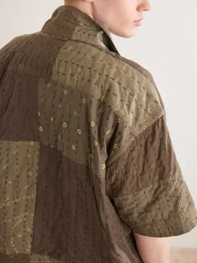 Kardo Rohit Bandhani Convertible-Collar Patchwork Embroidered Cotton Shirt - Men | Thumbnail 5 Kardo Rohit Bandhani Convertible-Collar Patchwork Embroidered Cotton Shirt - Men | Thumbnail 5
