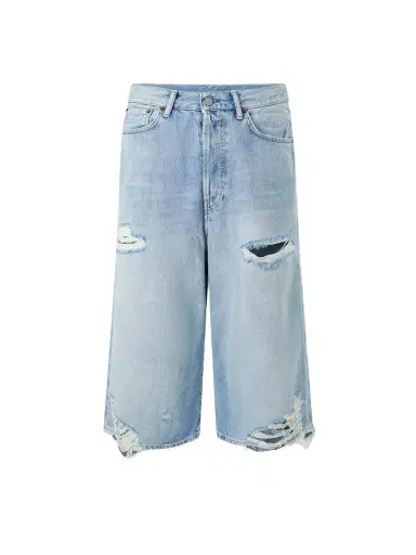 Acne Studios Wide-Leg Distressed Denim Shorts - Men | Thumbnail 1 Acne Studios Wide-Leg Distressed Denim Shorts - Men | Thumbnail 1