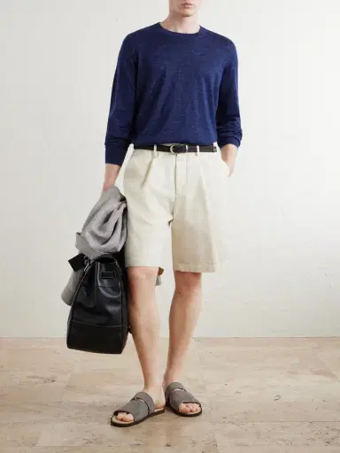 Brunello Cucinelli Straight-Leg Cotton Bermuda Shorts - Men | Thumbnail 2