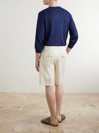 Brunello Cucinelli Straight-Leg Cotton Bermuda Shorts - Men | Thumbnail 4