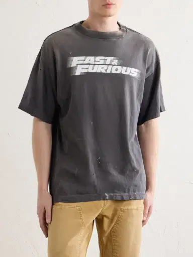 SAINT Mxxxxxx Fast & Furious Paint-Splattered Printed Cotton-Jersey T-Shirt - Men | Thumbnail 3