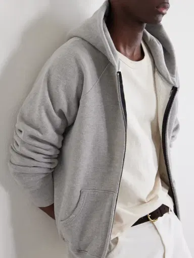Les Tien Heavyweight Cotton-Jersey Raglan Zip-Up Hoodie - Men | Thumbnail 5