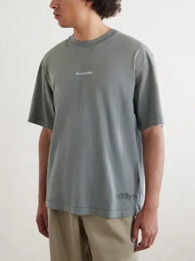 Acne Studios Logo-Print Cotton-Jersey T-Shirt - Men | Thumbnail 3 Acne Studios Logo-Print Cotton-Jersey T-Shirt - Men | Thumbnail 3
