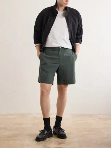 Beams Plus Straight-Leg Checked Seersucker Shorts - Men | Thumbnail 2 Beams Plus Straight-Leg Checked Seersucker Shorts - Men | Thumbnail 2