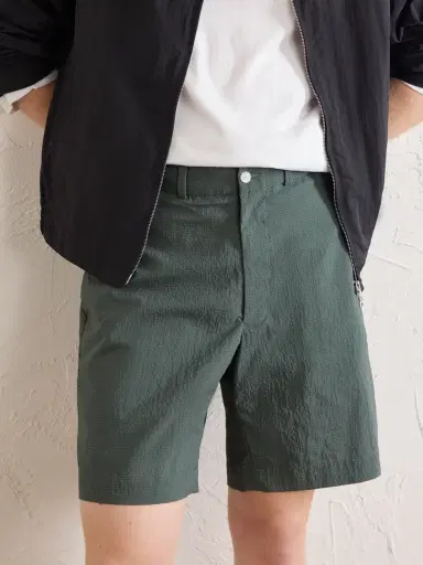 Beams Plus Straight-Leg Checked Seersucker Shorts - Men | Thumbnail 6 Beams Plus Straight-Leg Checked Seersucker Shorts - Men | Thumbnail 6