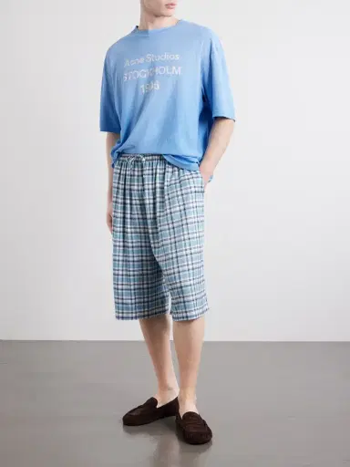 Acne Studios Ressa Straight-Leg Checked Casual Shorts - Men | Thumbnail 2 Acne Studios Ressa Straight-Leg Checked Casual Shorts - Men | Thumbnail 2