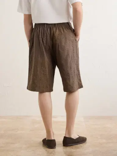Kardo Milo Bandhani Straight-Leg Embroidered Cotton Drawstring Shorts - Men | Thumbnail 4