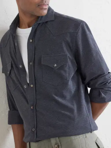 Brunello Cucinelli Honeycomb-Knit Cotton Shirt - Men | Thumbnail 5