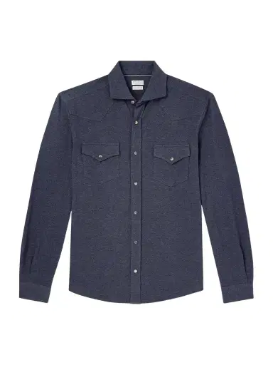 Brunello Cucinelli Honeycomb-Knit Cotton Shirt - Men | Thumbnail 1