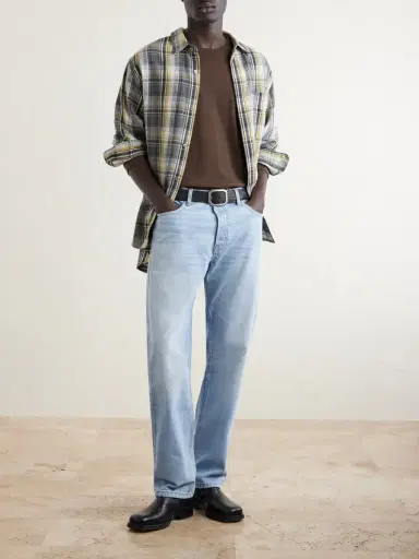 Cherry Los Angeles Straight-Leg Logo-Embroidered Distressed Jeans - Men | Thumbnail 2 Cherry Los Angeles Straight-Leg Logo-Embroidered Distressed Jeans - Men | Thumbnail 2