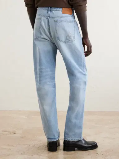 Cherry Los Angeles Straight-Leg Logo-Embroidered Distressed Jeans - Men | Thumbnail 4 Cherry Los Angeles Straight-Leg Logo-Embroidered Distressed Jeans - Men | Thumbnail 4