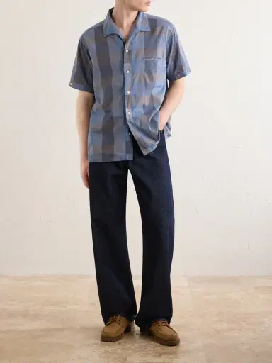 Beams Plus Italian Collar Checked Cotton Shirt - Men | Thumbnail 2 Beams Plus Italian Collar Checked Cotton Shirt - Men | Thumbnail 2